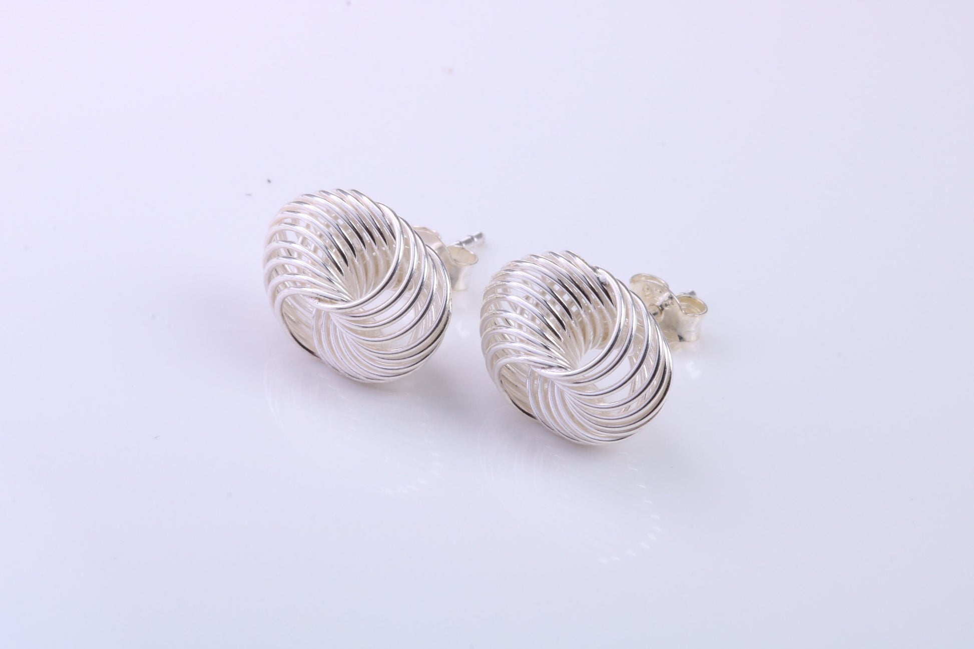 Mesh Stud Earrings Made from 925 Grade Sterling Silver