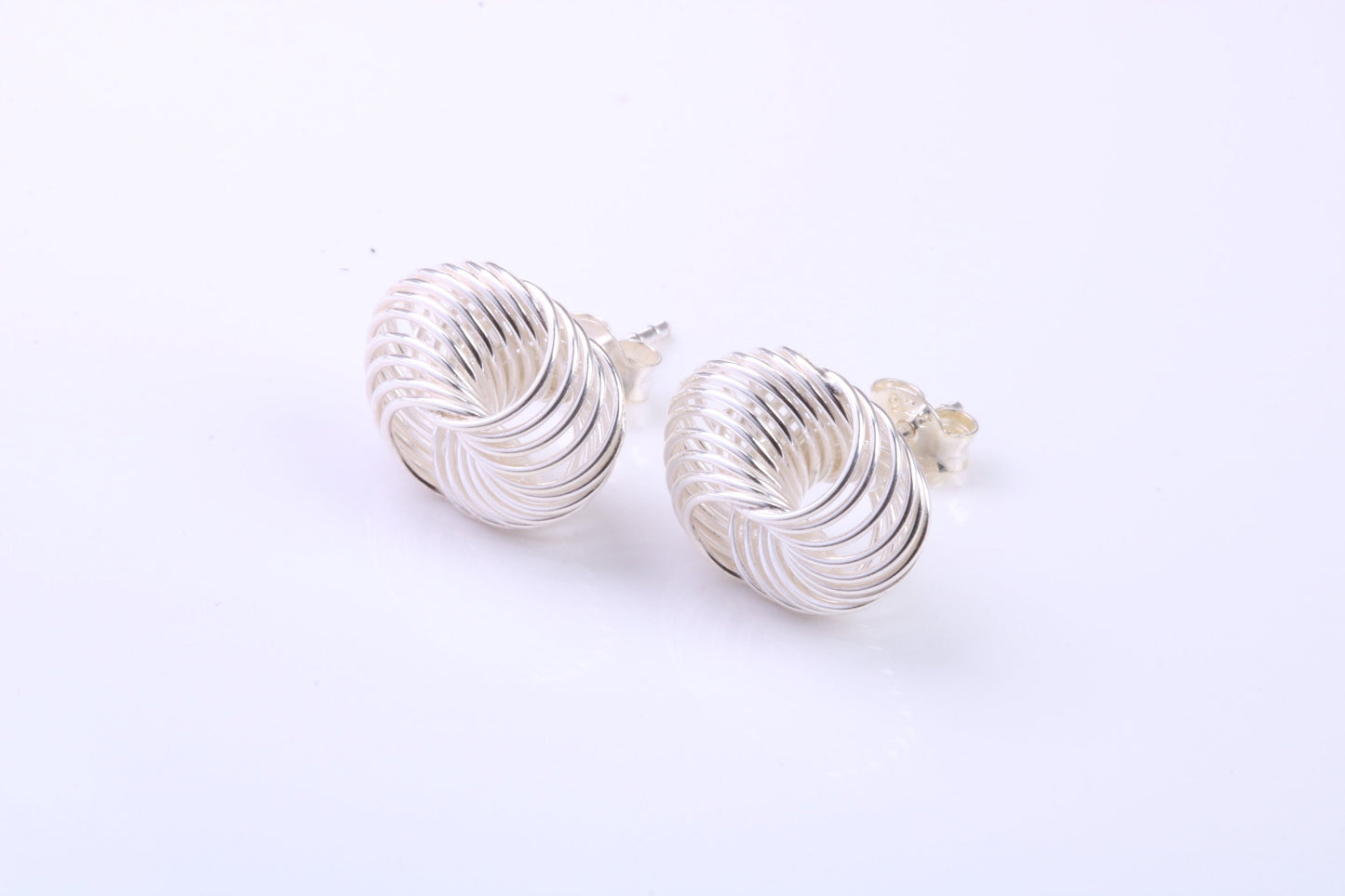 Mesh Stud Earrings Made from 925 Grade Sterling Silver