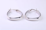 27 mm Long Hoop Creole Earrings Made from Solid 925 Grade Sterling Silver
