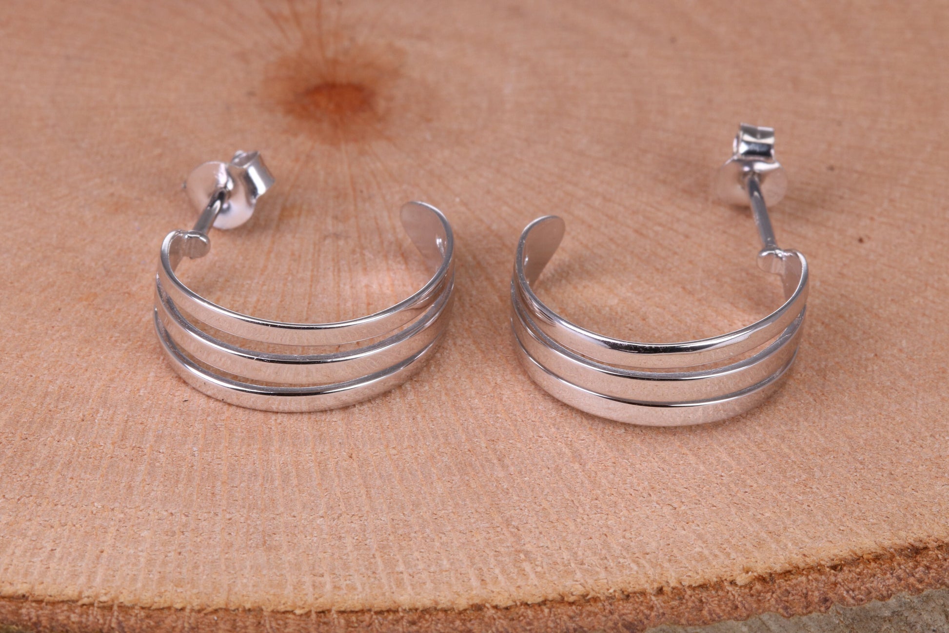 18 mm Round Hoop Creole Earrings Made from Solid 925 Grade Sterling Silver