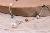 Multi Colour Pearl Necklace made from Sterling Silver