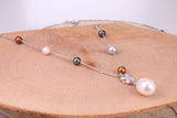 Multi Colour Pearl Necklace made from Sterling Silver