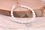 Freshwater Pearl Bracelet with Bumble Bee Charm Dropper, made from Sterling Silver