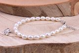 Freshwater Pearl Bracelet with Bumble Bee Charm Dropper, made from Sterling Silver