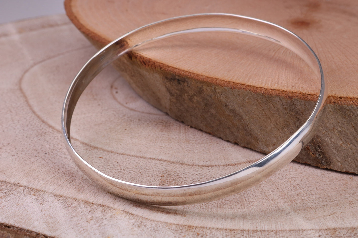 70 mm Round Solid Silver Bangle