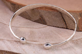Hammered Finish Oval Solid Silver Bangle