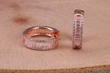Half Hoop Cubic Zirconia set Earrings, Very Dressy, Made from Solid 925 Grade Sterling Silver, Rose Gold Plated
