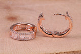 Half Hoop Cubic Zirconia set Earrings, Very Dressy, Made from Solid 925 Grade Sterling Silver, Rose Gold Plated