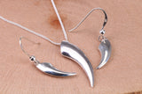 Tooth Necklace and Earrings, made from solid Sterling Silver