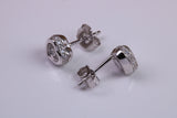 Love Heart Shaped Cubic Zirconia set Earrings, Very Dressy, Made from Solid 925 Grade Sterling Silver