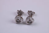 Love Heart Shaped Cubic Zirconia set Earrings, Very Dressy, Made from Solid 925 Grade Sterling Silver