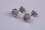 Love Heart Shaped Cubic Zirconia set Earrings, Very Dressy, Made from Solid 925 Grade Sterling Silver