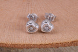Love Heart Shaped Cubic Zirconia set Earrings, Very Dressy, Made from Solid 925 Grade Sterling Silver