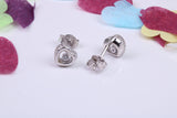 Love Heart Shaped Cubic Zirconia set Earrings, Very Dressy, Made from Solid 925 Grade Sterling Silver