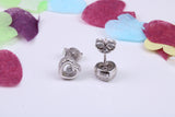 Love Heart Shaped Cubic Zirconia set Earrings, Very Dressy, Made from Solid 925 Grade Sterling Silver