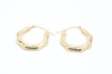 20 mm Long Hoop Creole Earrings Made from Solid 9ct Yellow Gold