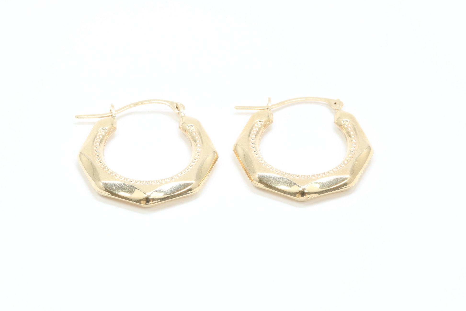 20 mm Long Hoop Creole Earrings Made from Solid 9ct Yellow Gold