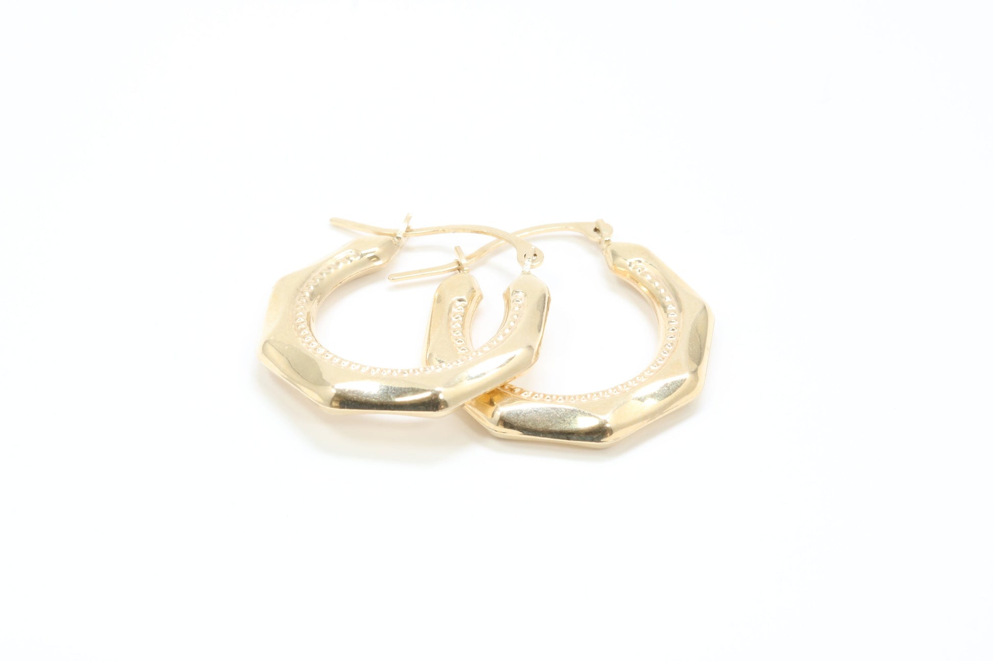 20 mm Long Hoop Creole Earrings Made from Solid 9ct Yellow Gold