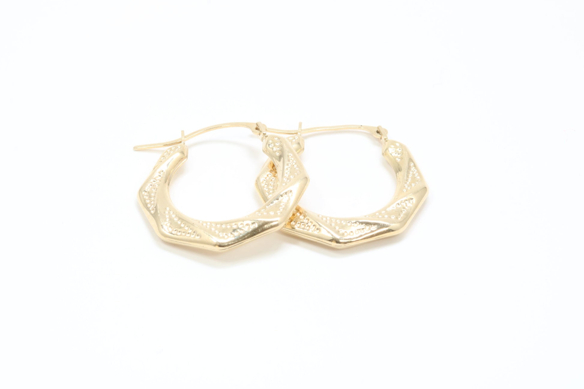 20 mm Long Hoop Creole Earrings Made from Solid 9ct Yellow Gold