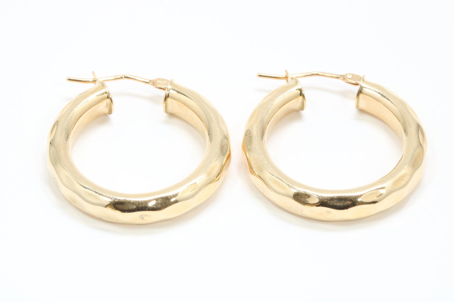 25 mm Round Chunky Hoop Creole Earrings Made from Solid 9ct Yellow Gold, British Hallmarked