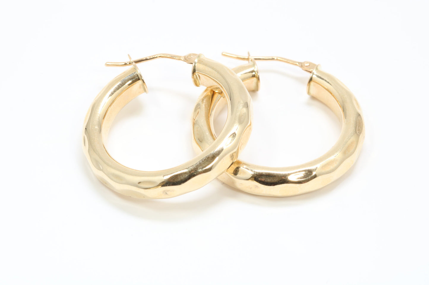 25 mm Round Chunky Hoop Creole Earrings Made from Solid 9ct Yellow Gold, British Hallmarked