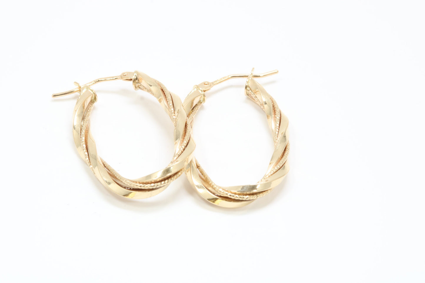 30 mm Long Hoop Creole Earrings Made from Solid 9ct Yellow Gold, British Hallmarked