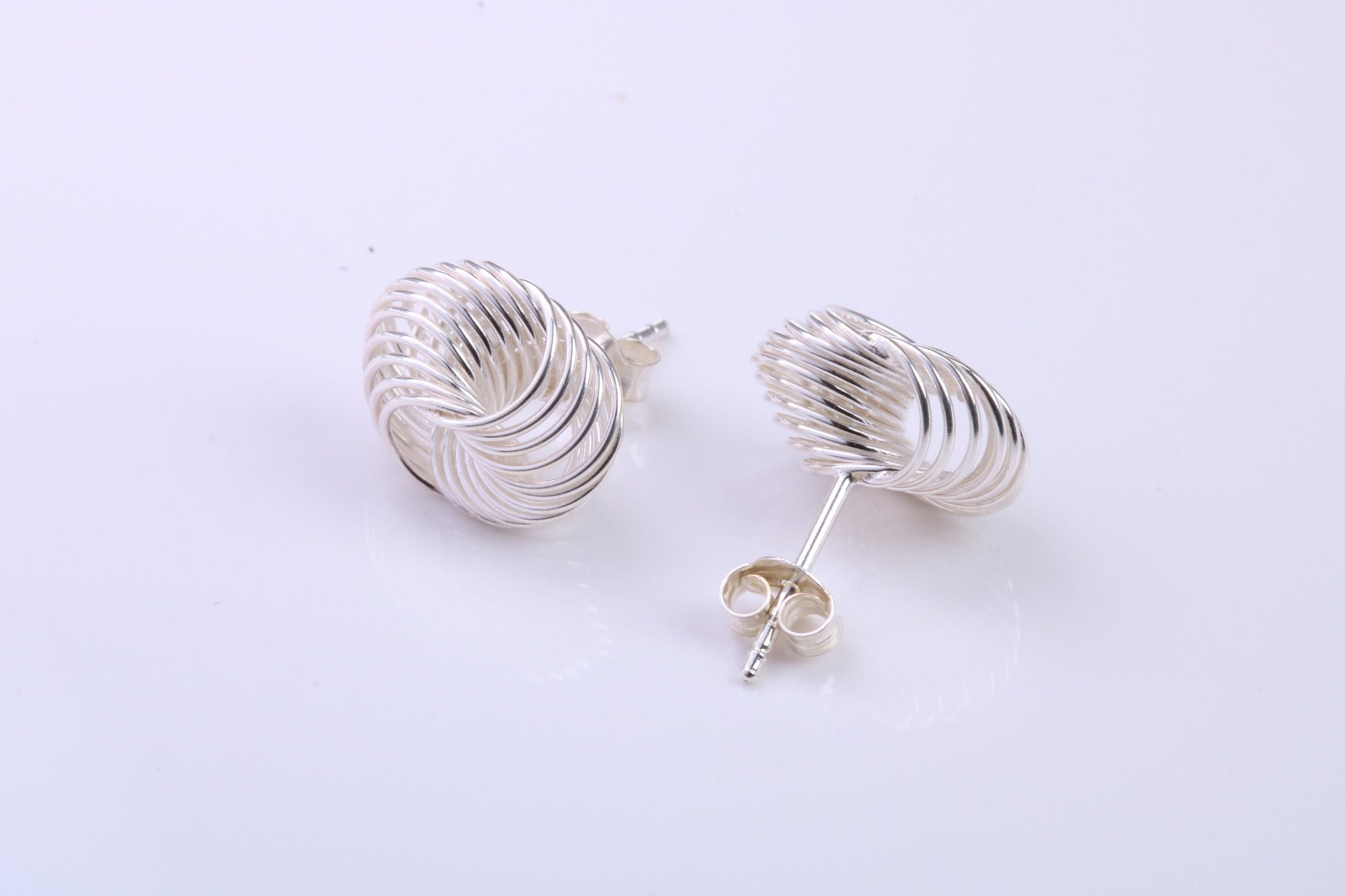 Mesh Stud Earrings Made from 925 Grade Sterling Silver