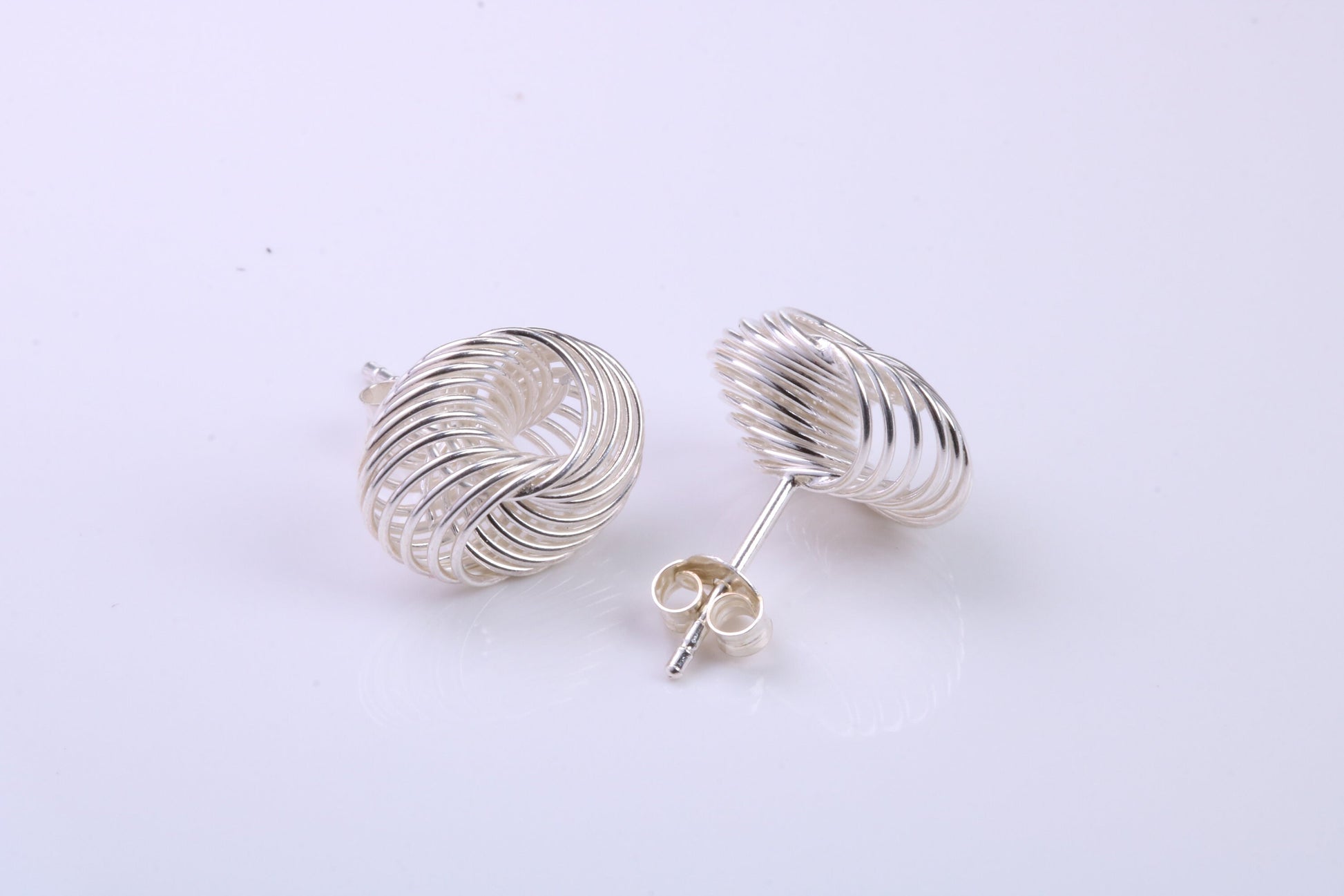 Mesh Stud Earrings Made from 925 Grade Sterling Silver