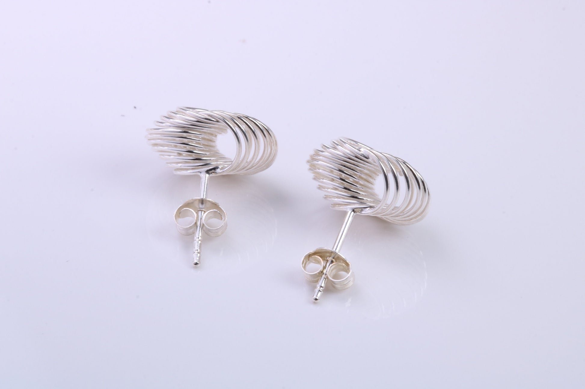 Mesh Stud Earrings Made from 925 Grade Sterling Silver