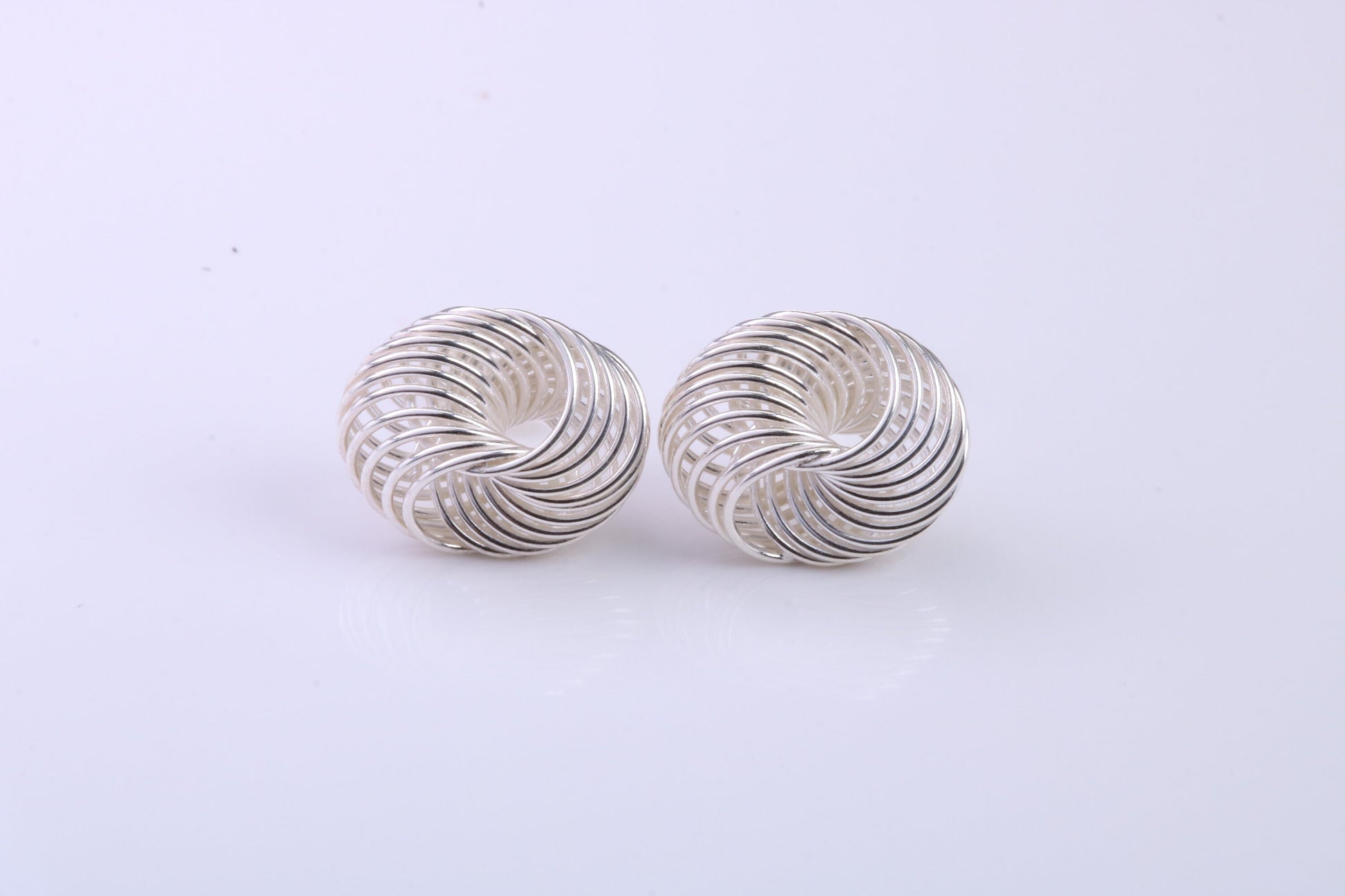 Mesh Stud Earrings Made from 925 Grade Sterling Silver