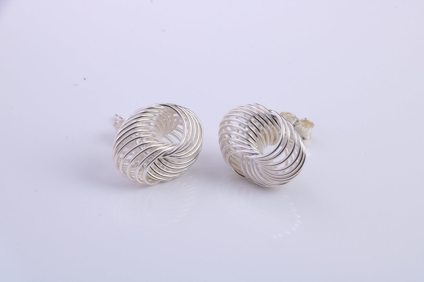 Mesh Stud Earrings Made from 925 Grade Sterling Silver