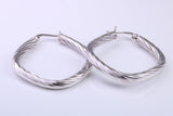 30 mm Square Profile Hoop Creole Earrings Made from 925 Grade Sterling Silver