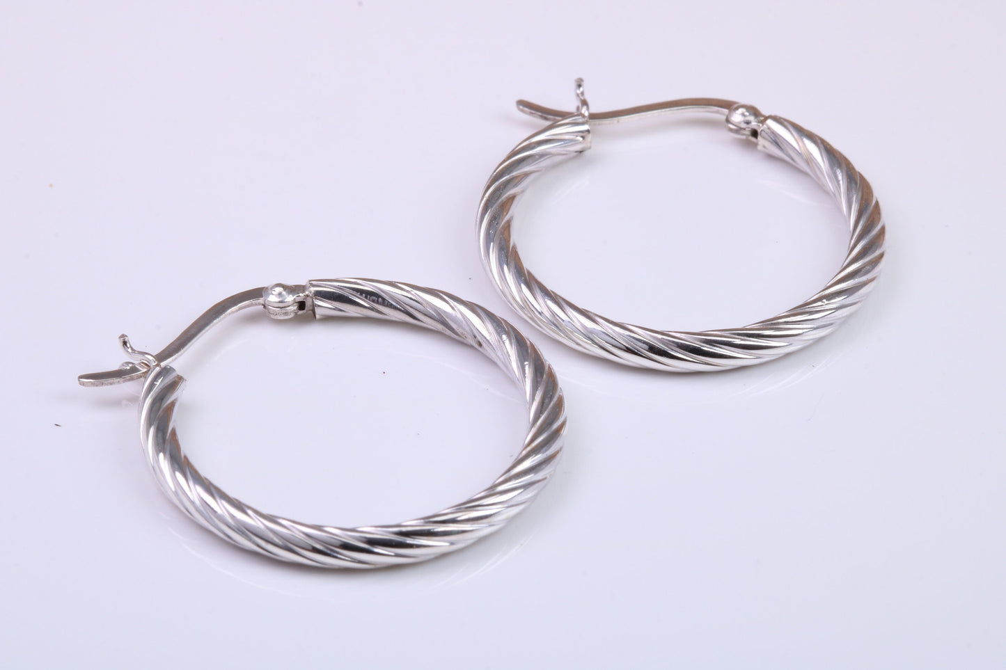 30 mm Round Hoop Creole Earrings Made from 925 Grade Sterling Silver