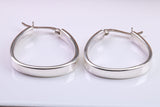 30 mm Long Hoop Creole Earrings Made from Solid 925 Grade Sterling Silver