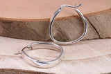 30 mm Long Hoop Creole Earrings Made from Solid 925 Grade Sterling Silver