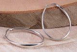 38 mm Long Hoop Creole Earrings Made from Solid 925 Grade Sterling Silver