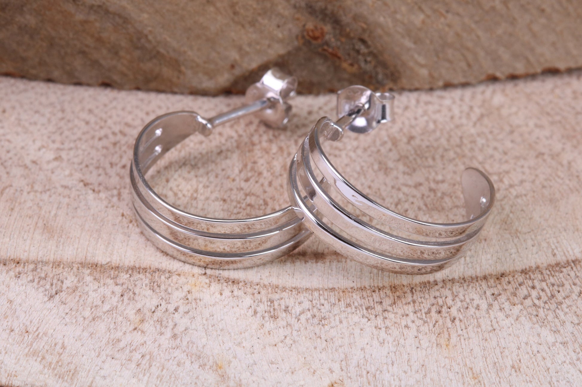 18 mm Round Hoop Creole Earrings Made from Solid 925 Grade Sterling Silver