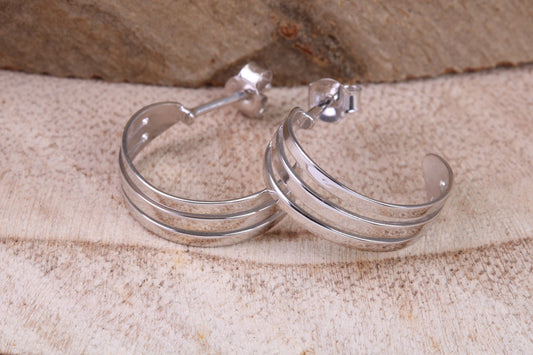 18 mm Round Hoop Creole Earrings Made from Solid 925 Grade Sterling Silver
