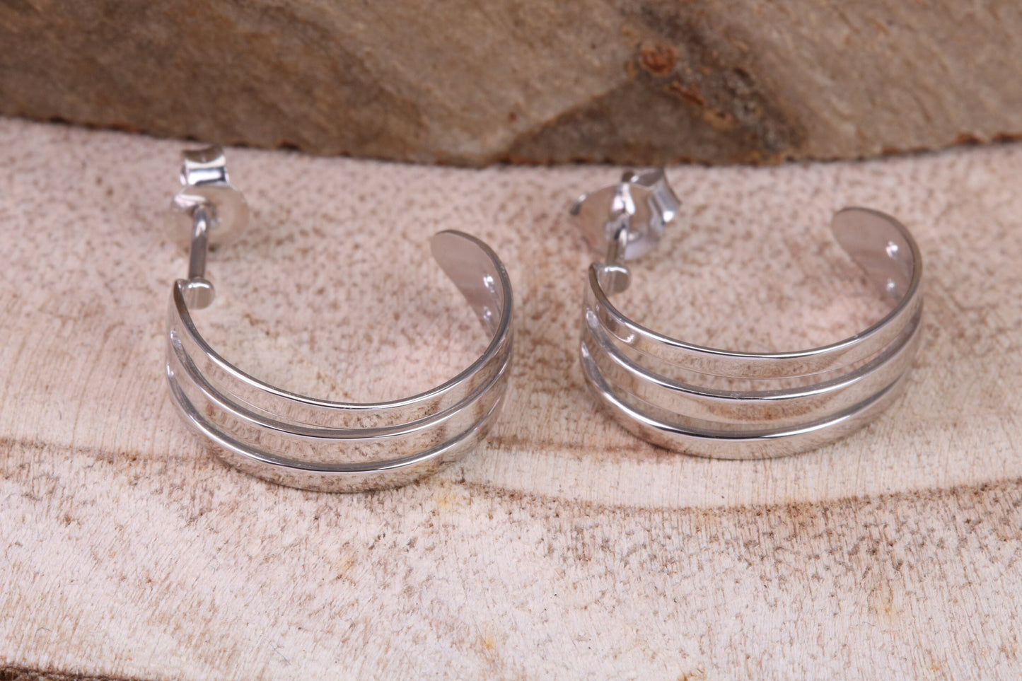 18 mm Round Hoop Creole Earrings Made from Solid 925 Grade Sterling Silver