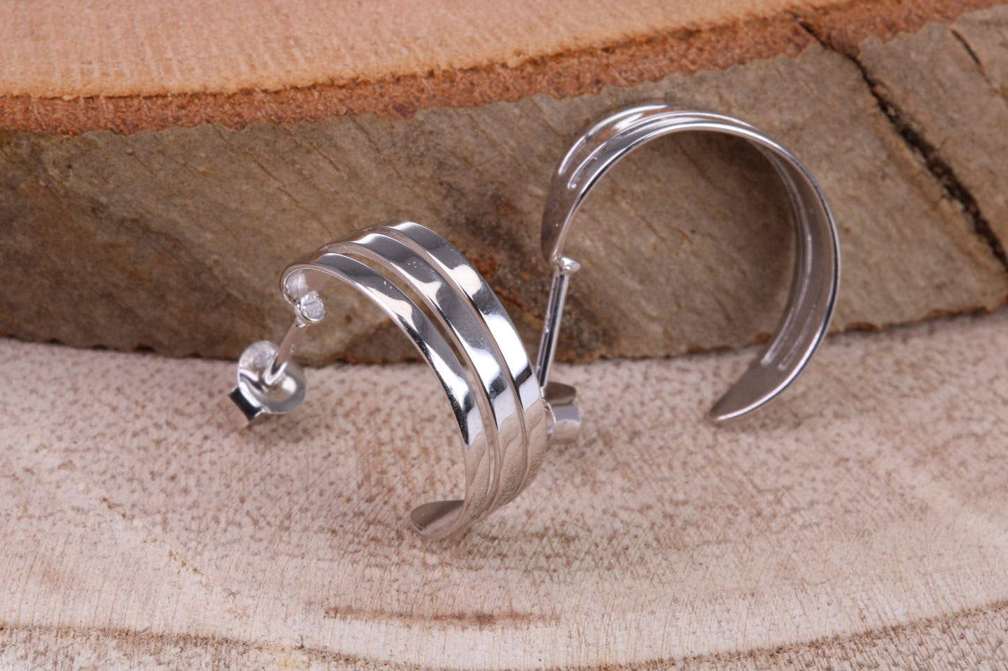 18 mm Round Hoop Creole Earrings Made from Solid 925 Grade Sterling Silver