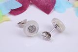 10 mm Round Cluster Cubic Zirconia set Earrings, Very Dressy, Made from Solid 925 Grade Sterling Silver