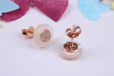 10 mm Round Cluster Cubic Zirconia set Earrings, Very Dressy, Made from Solid 925 Grade Sterling Silver