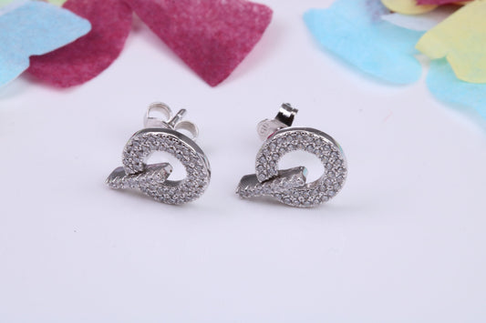 15mm Long Dropper Earrings, Cubic Zirconia set, Made from Solid 925 Grade Sterling Silver