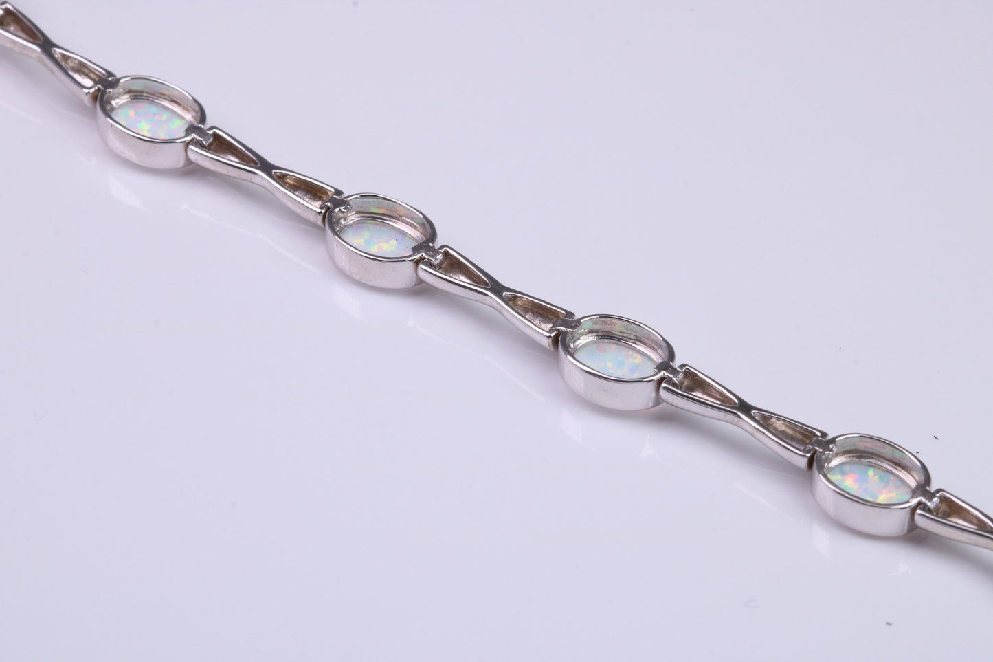 White Opal set Bracelet, made from solid Sterling Silver