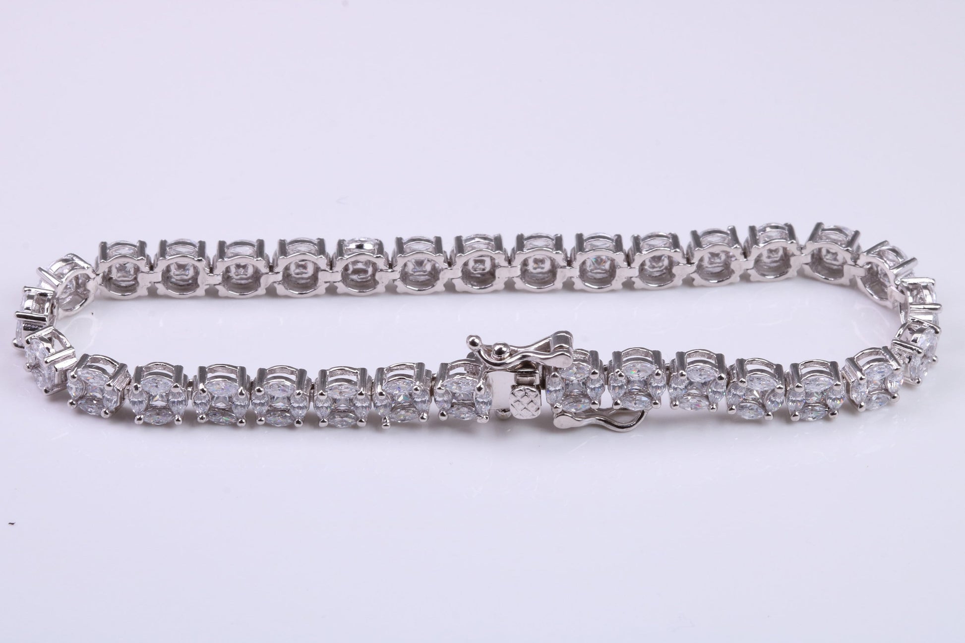 Cubic Zirconia set Tennis Bracelet, made from solid Sterling Silver