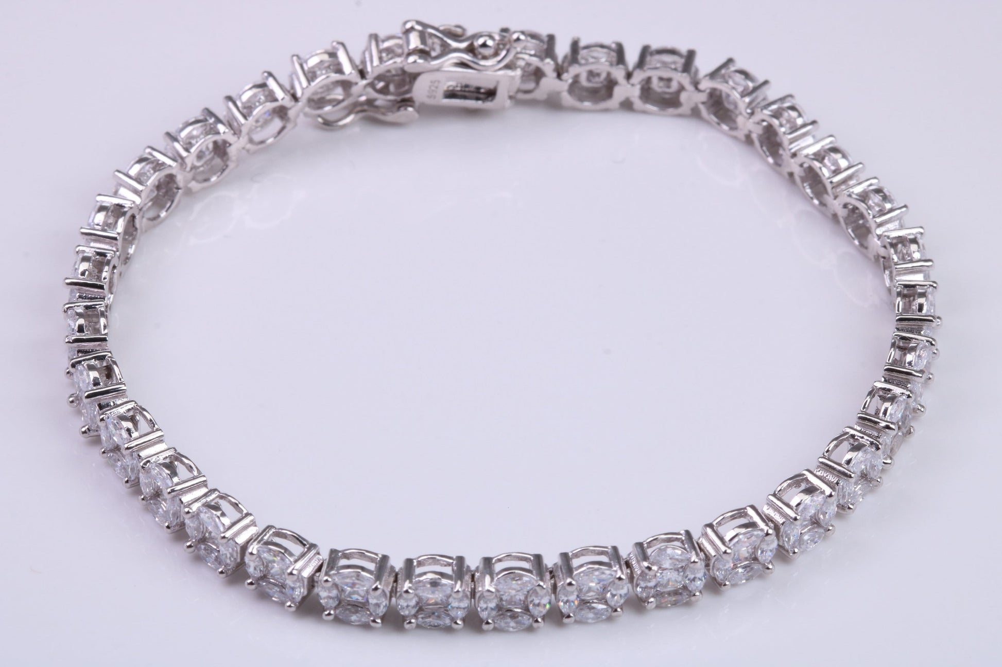 Cubic Zirconia set Tennis Bracelet, made from solid Sterling Silver