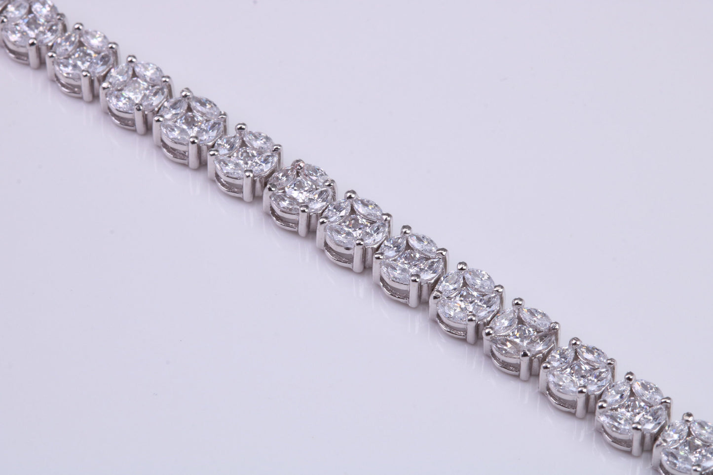 Cubic Zirconia set Tennis Bracelet, made from solid Sterling Silver