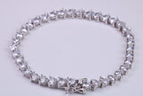 Cubic Zirconia set Tennis Bracelet, made from solid Sterling Silver