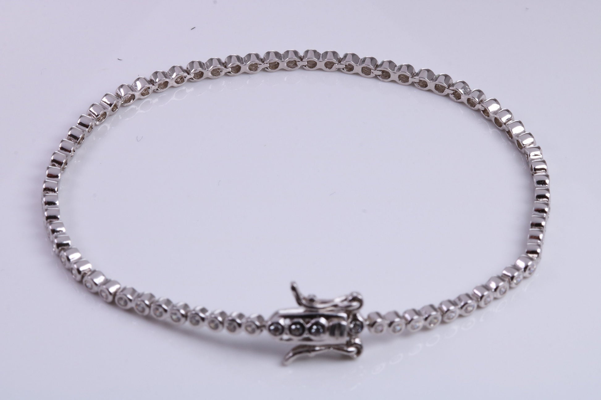 Cubic Zirconia set Tennis Bracelet, made from solid Sterling Silver