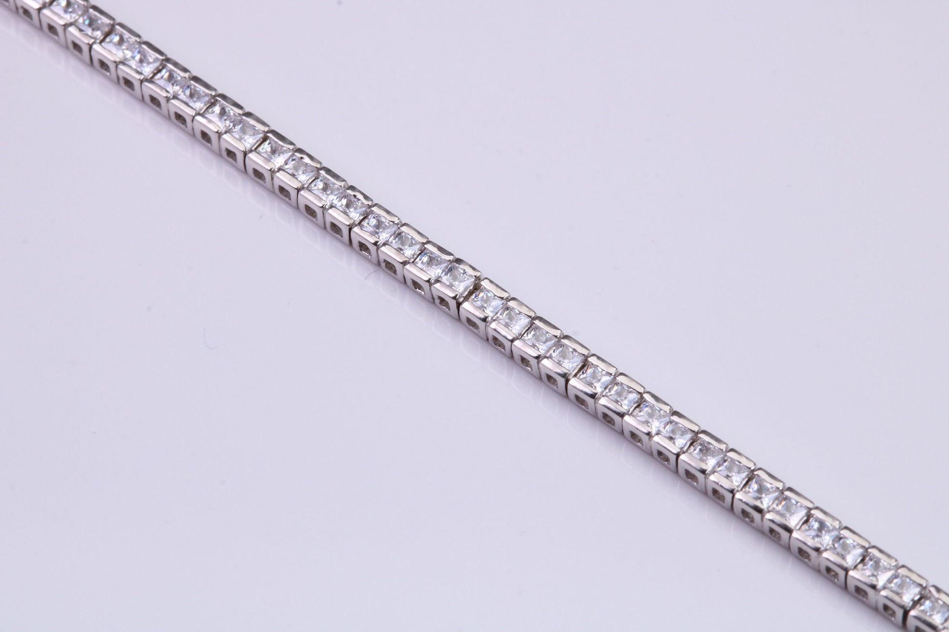 Cubic Zirconia set Tennis Bracelet, made from solid Sterling Silver